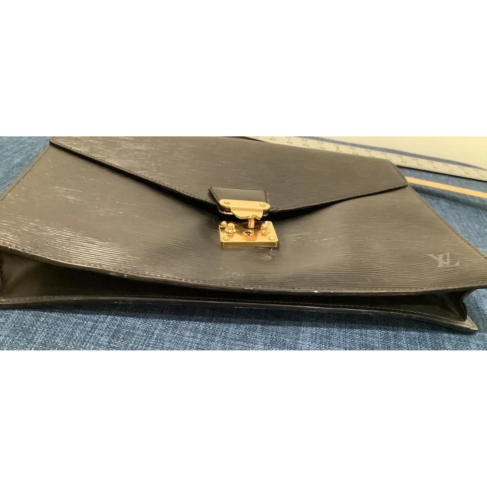 Louis Vuitton Black Epi Monceau Serviette Metis Briefcase Work School Bag 10999